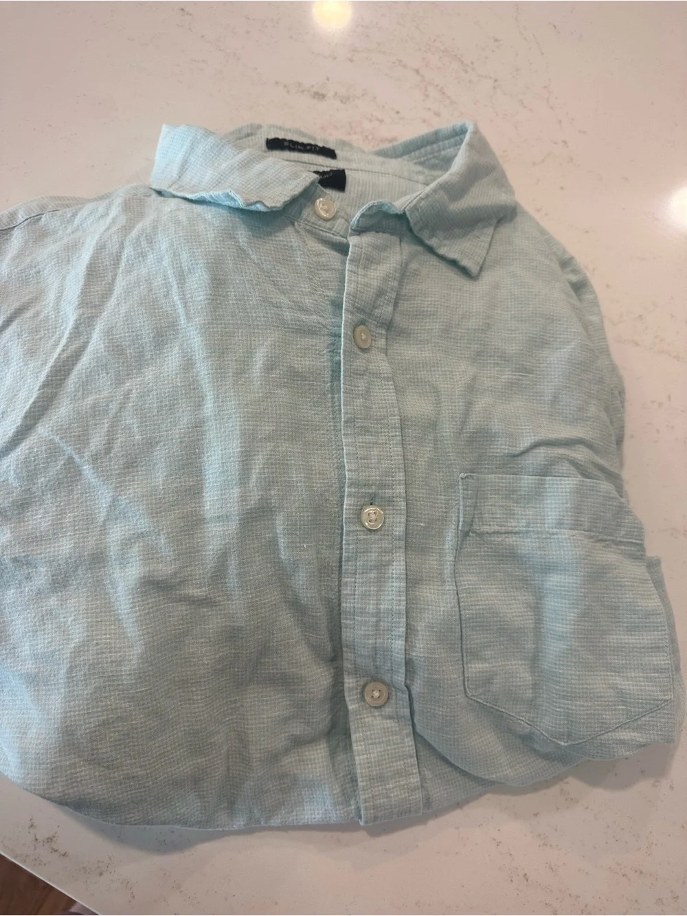 Banana Republic Light Blue Button-Down Linen Shirt